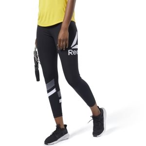 Legginsy Damskie Reebok Workout Ready Big Logo Czarne PL 25GFTMO